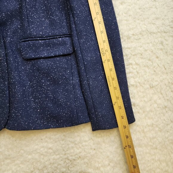 Loft Blazer Jacket 8 Speckled Navy Blue Academia Office Lined Preppy Old Money - Picture 3 of 10